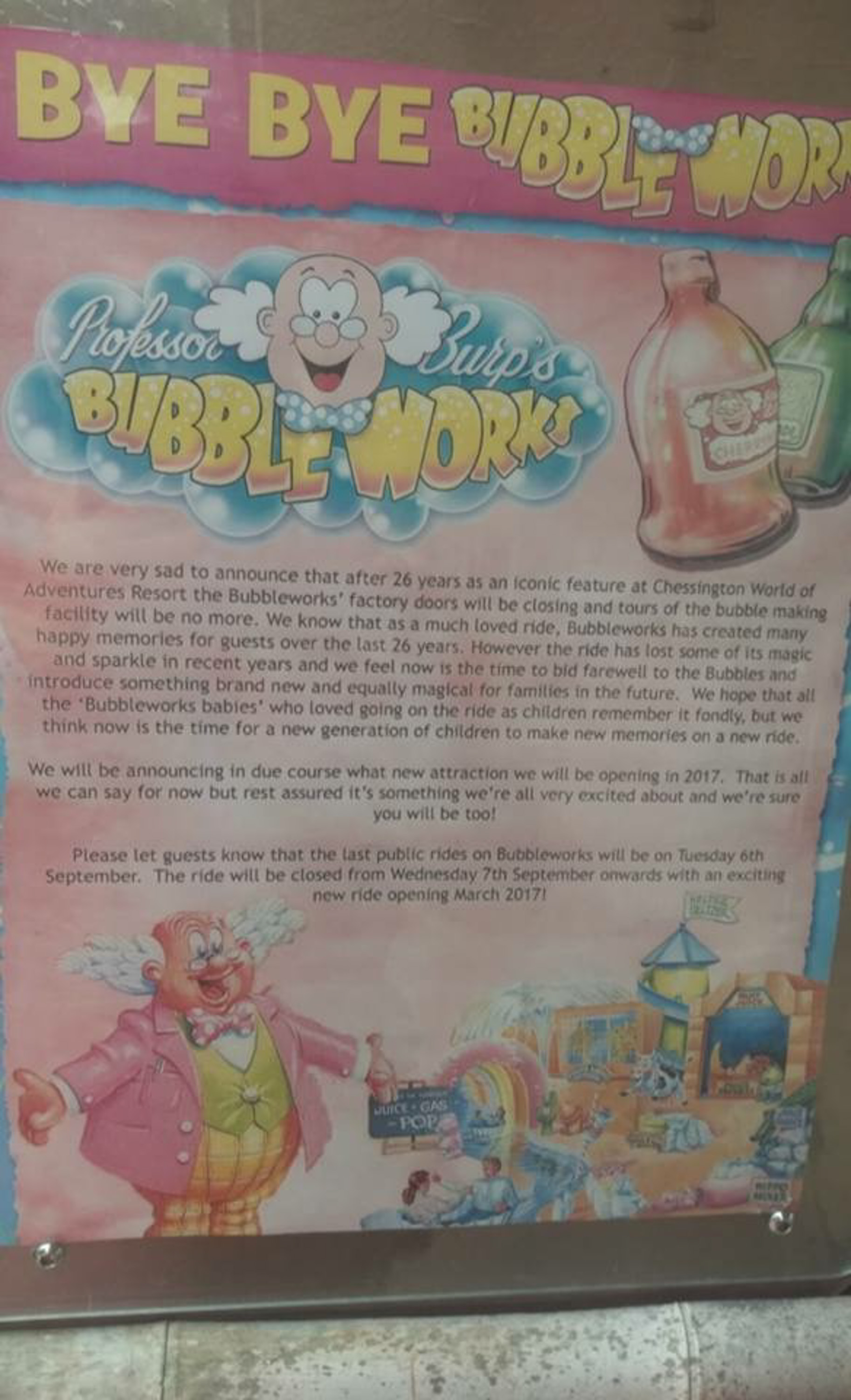Bubbleworks To Close!