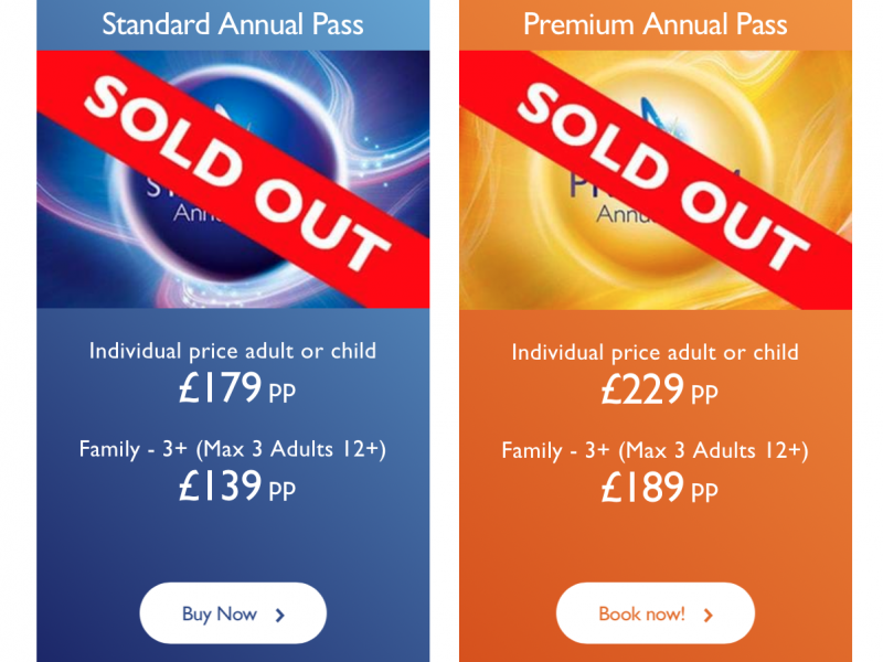 Merlin Annual Passes Sold Out