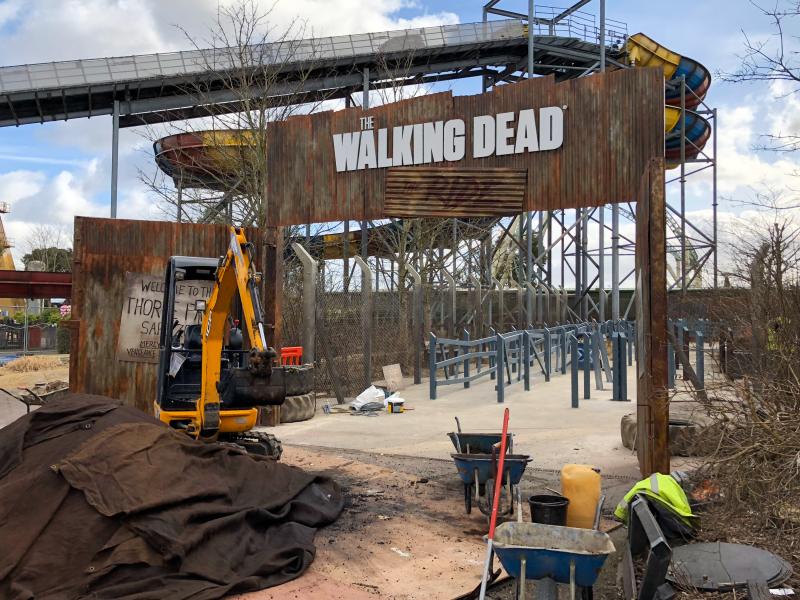 First Look At Walking Dead The Ride Construction