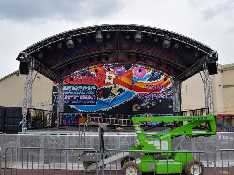 Oktoberfest Stage Construction Begins