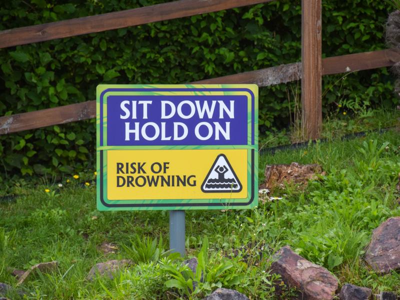 Rumba Rapids Risk Of Drowning Signs Installed