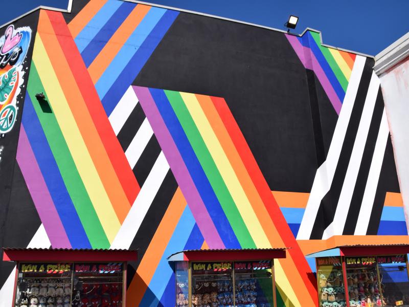 A Splash Of Colour Added To Graffiti Mural