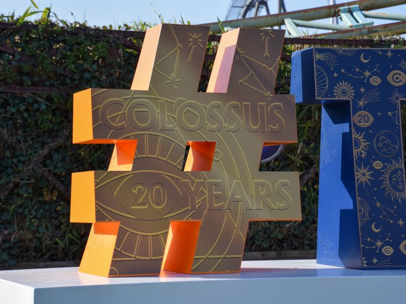 Thorpe Park Hashtag Sign Receives Colossus 20 Overlay