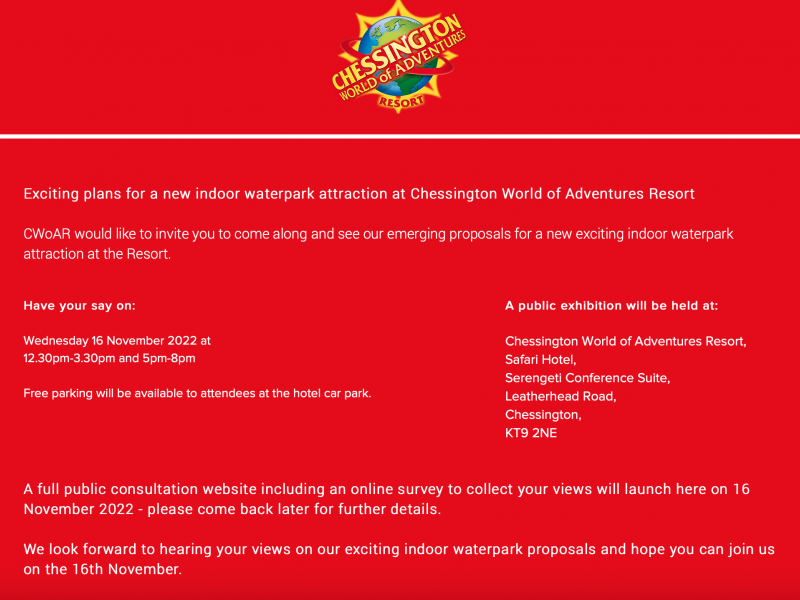 Chessington Update Consultation Website With Indoor Waterpark Proposal