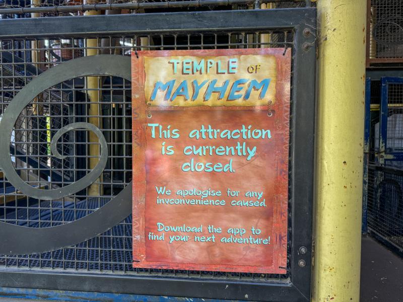 Temple Of Mayhem Closed For Remainder Of 2024 Season