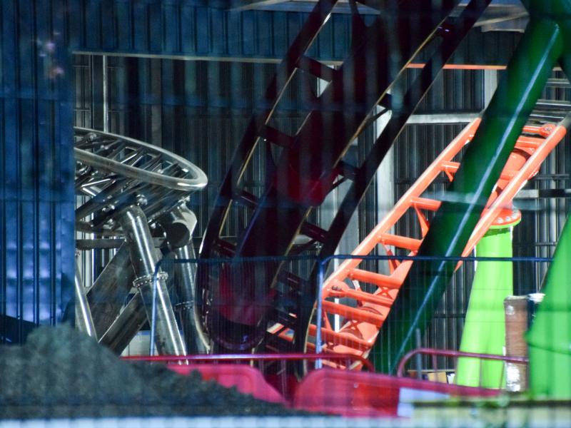 Escape the Nether Rollercoaster's Incredible Track Layout Revealed in the Dark at Chessington!