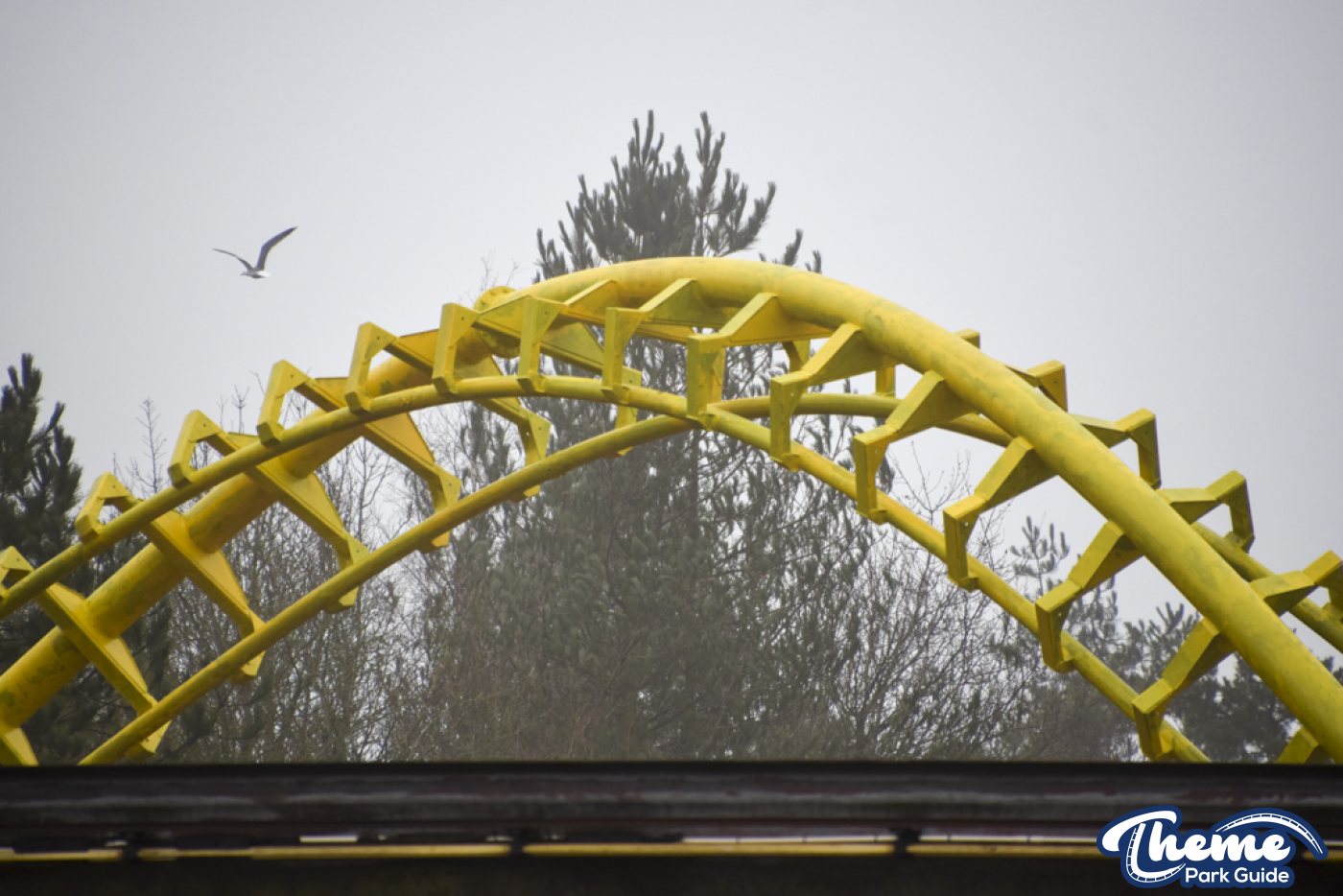 Iconic Corkscrews at Alton Towers Receive Yellow Base Coat