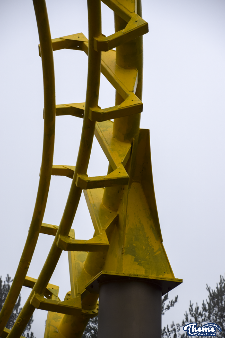 Iconic Corkscrews at Alton Towers Receive Yellow Base Coat