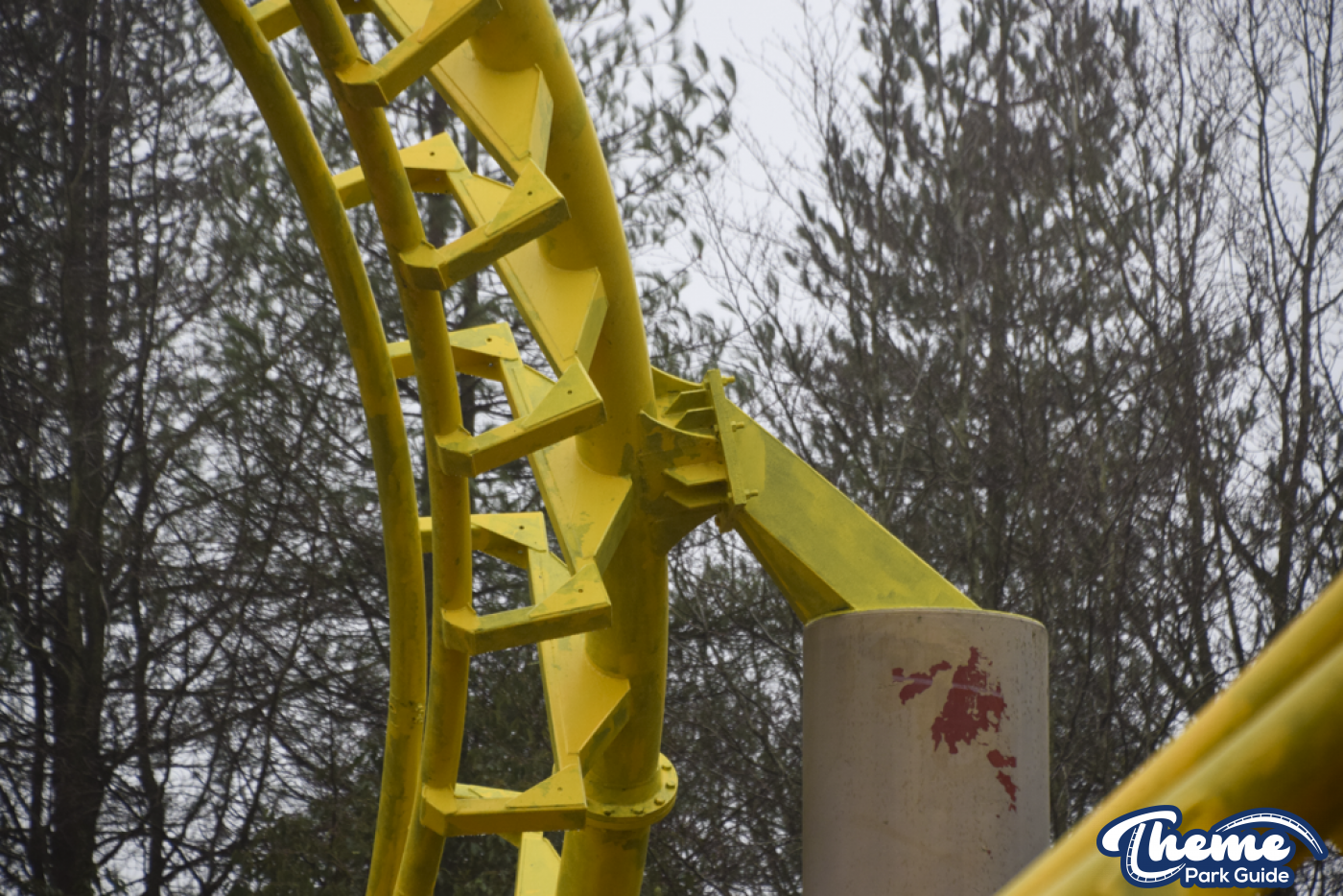 Iconic Corkscrews at Alton Towers Receive Yellow Base Coat
