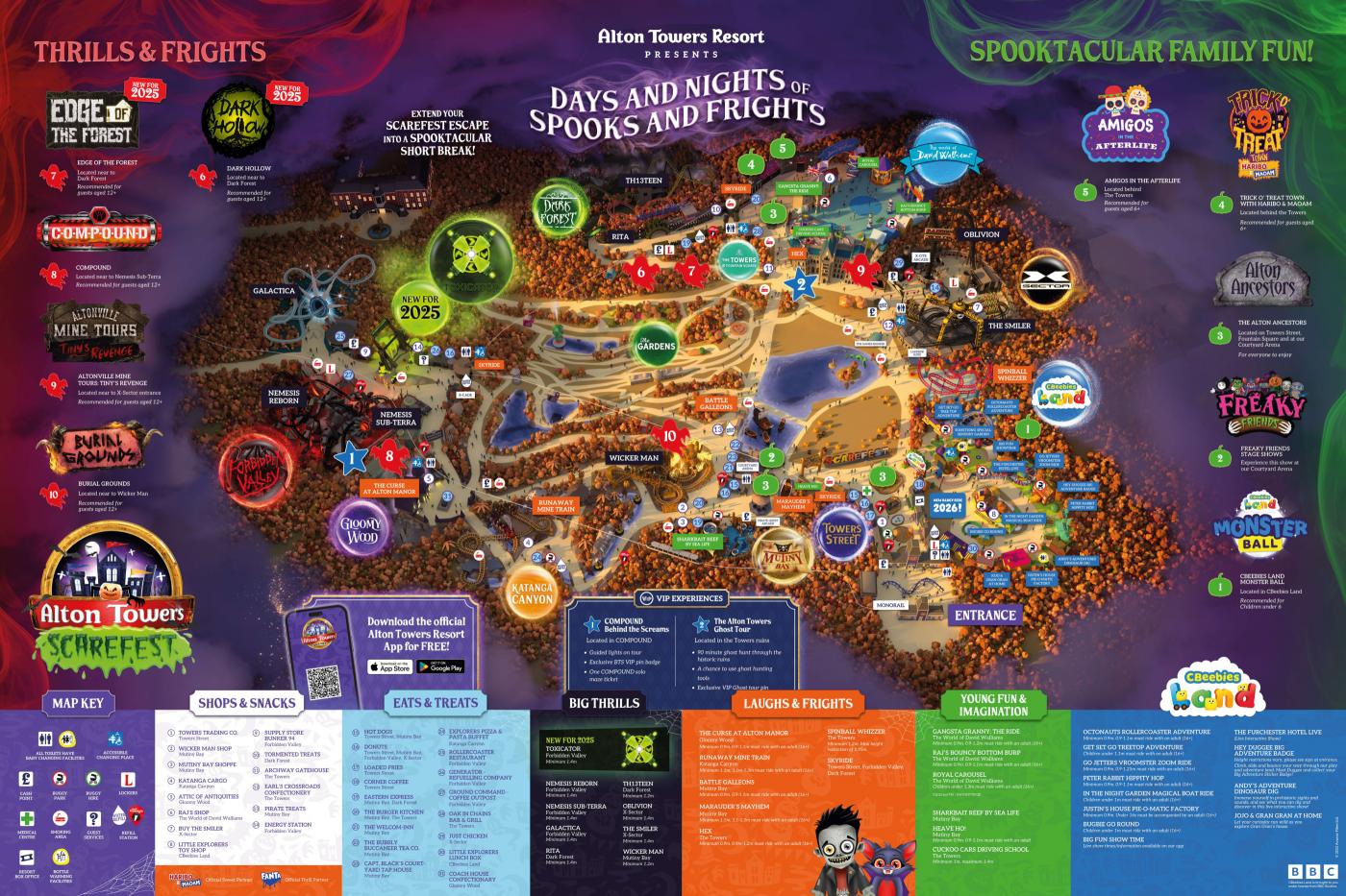 Alton Towers 2025 Special Event Map