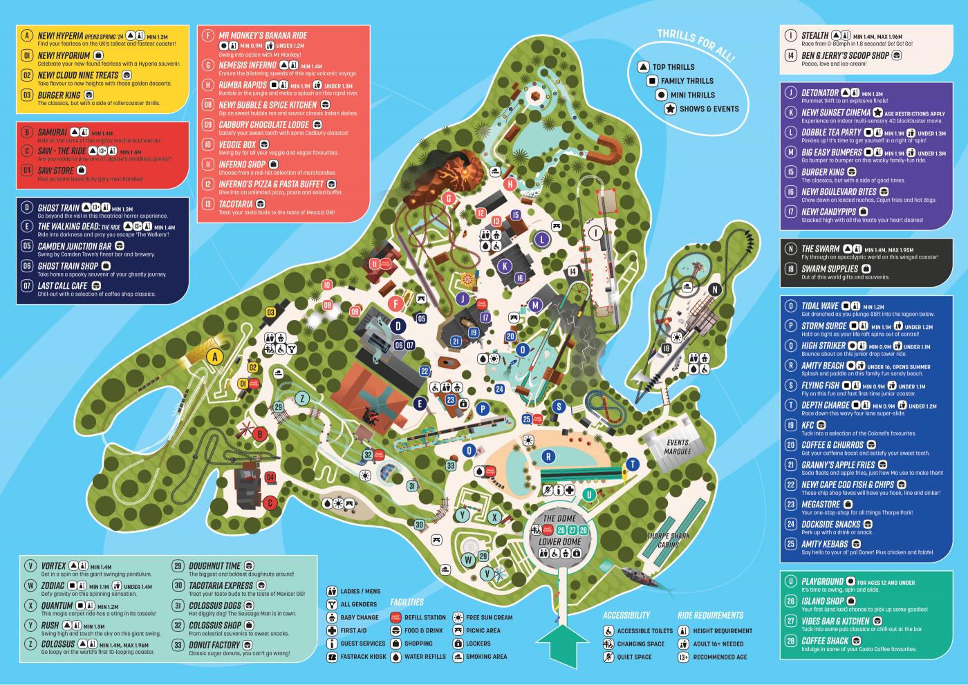 Thorpe Park 2024 Map